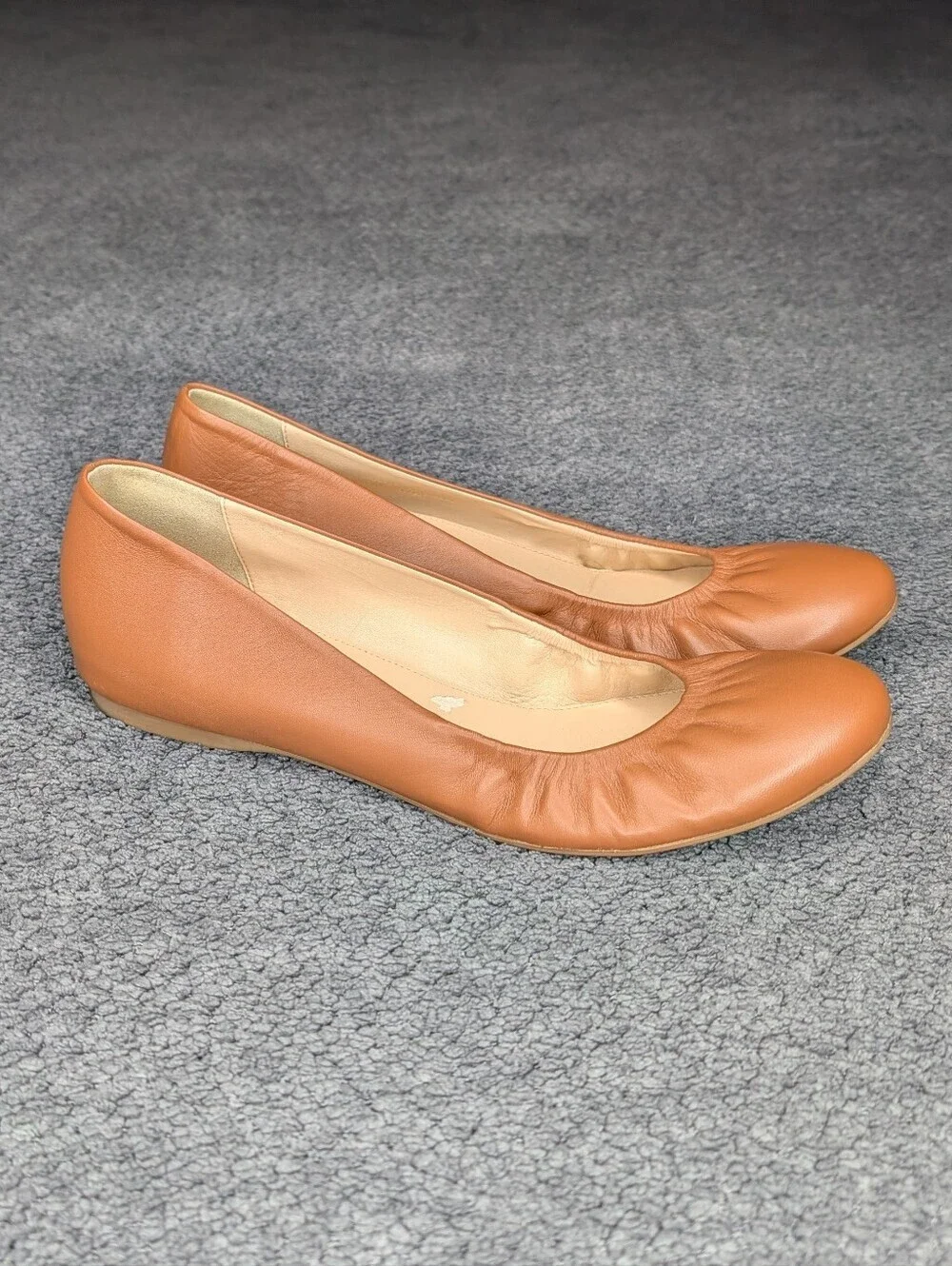 J. Crew Cece Ballet Flat Leather Burnt Sienna Women's 10